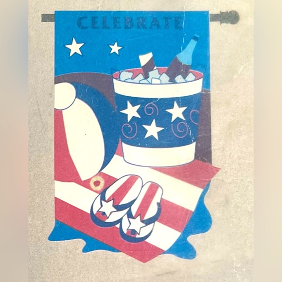 Evergreen summer red white and blue celebrate outdoor decorative flag NEW - Picture 1 of 5